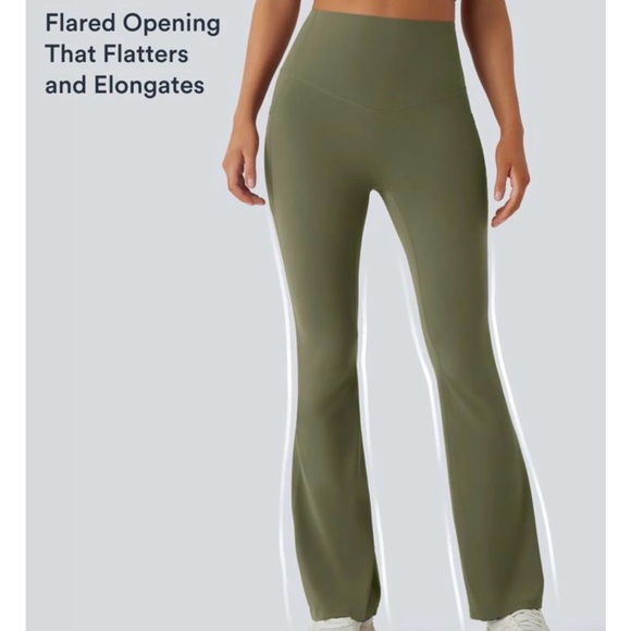 NWT HALARA ultrasculpt Women's High-Waisted Flare Leggings - green new sz S - Picture 2 of 6
